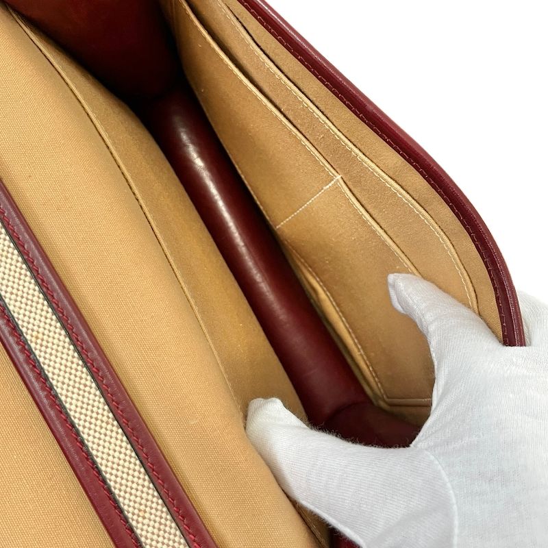 Hermes Shoulder Bag Toile Ashe Canvas Leather Beige