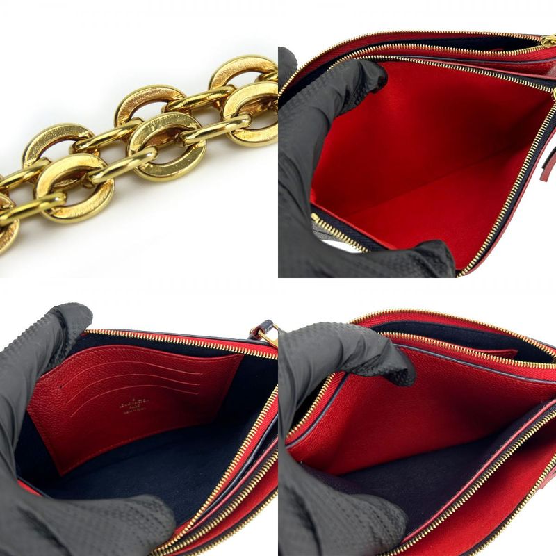 Louis Vuitton Shoulder Bag Pochette Double Zip M63916 Monogram Empreinte Marine