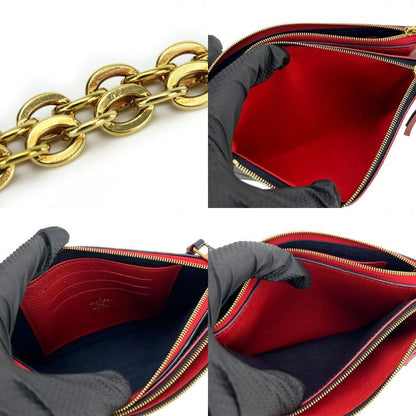 Louis Vuitton Shoulder Bag Pochette Double Zip M63916 Monogram Empreinte Marine