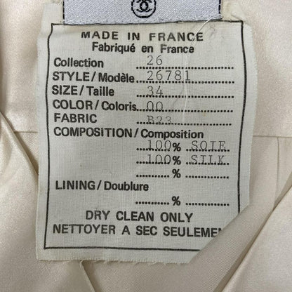 Chanel Sleeveless Shirt Blouse Size 34 S Women - 26781 Ivory Silk/camelia