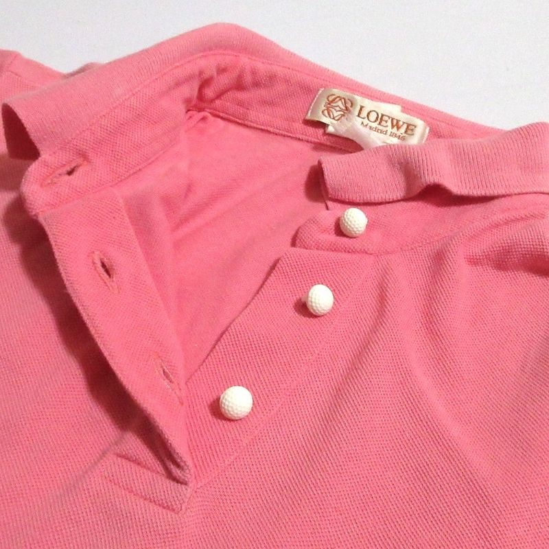 Good Loewe Vintage Short Sleeve Polo Shirt Pink Women's Used