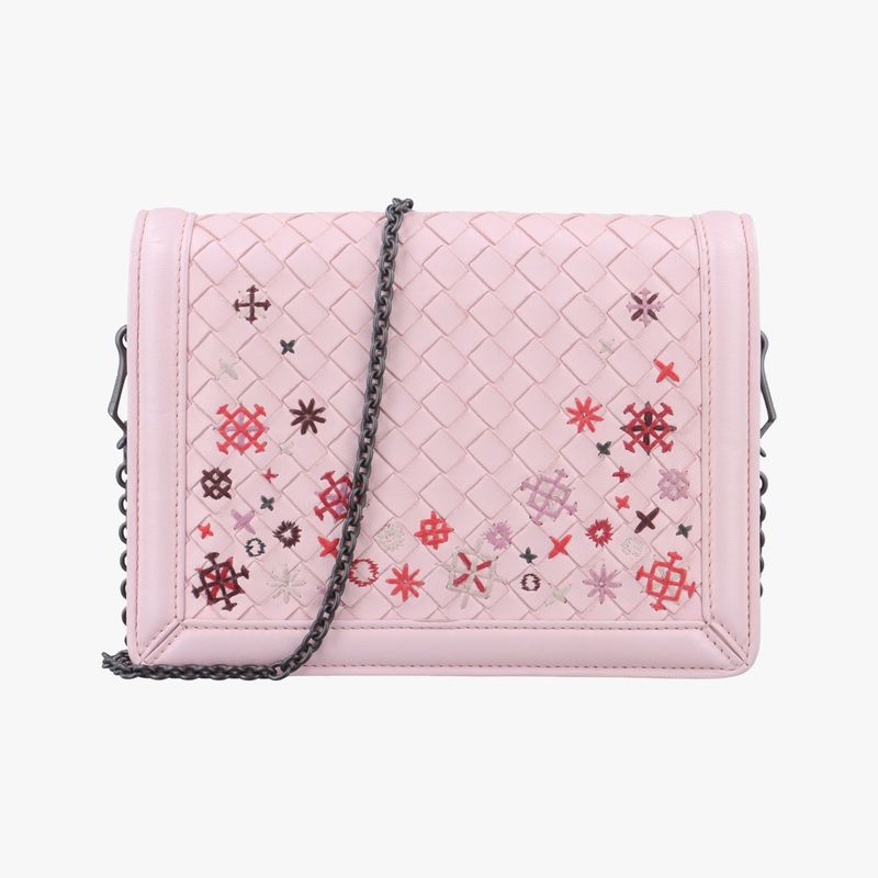Bottega Veneta Intrecciato Nappa Meadow Flower Mini Pink And Multicolor