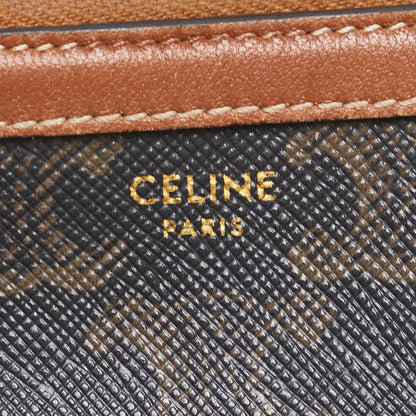 Celine Triomphe Black Brown PVC Leather Women's Celine