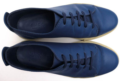 Gucci Shoes Sneakers Shoes Low Cut Men Leather Genuine Blue 342038 Mirosoft