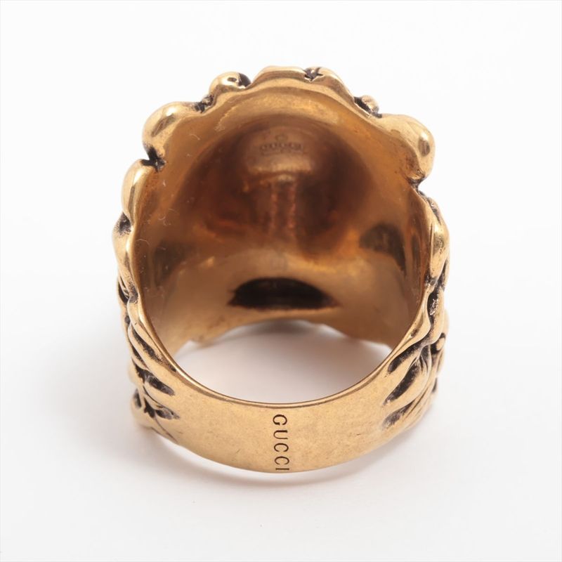 Gucci Michele Period Lion Head GP Ring 19 (actual Size 18) Gold Made In Italy