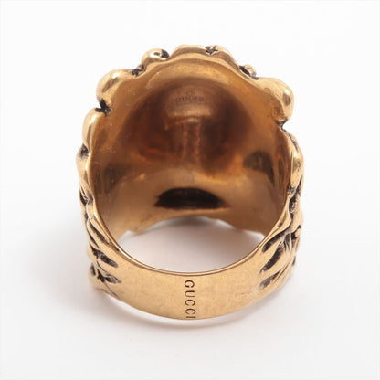 Gucci Michele Period Lion Head GP Ring 19 (actual Size 18) Gold Made In Italy