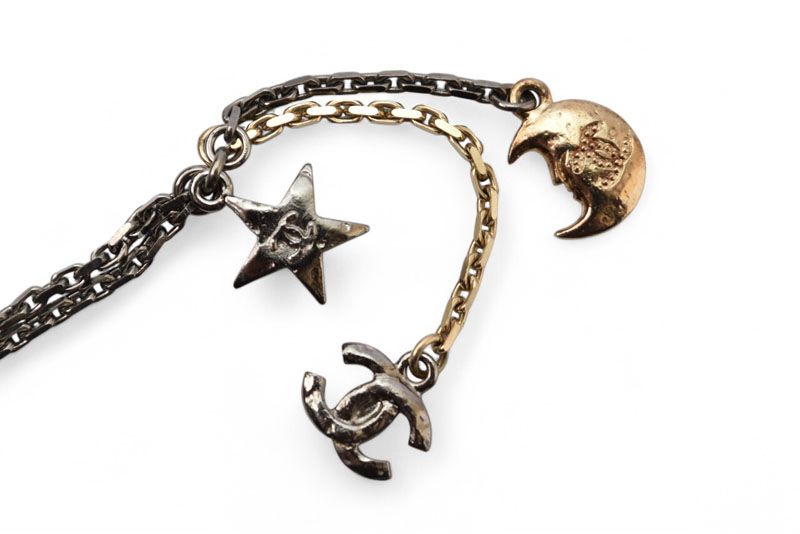 Chanel Bangle Chain Bracelet Chanel CC Coco Mark Star Moon Silver Gold 17B