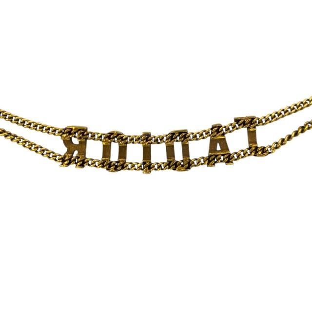 Christian DIOR J'adior 2 Chain Choker Necklace Antique Gold Metal