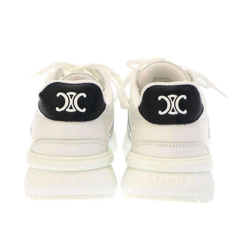 Celine Runner Low Lace-Up Sneaker Low Cut Leather Sneaker Cr-02 White 36