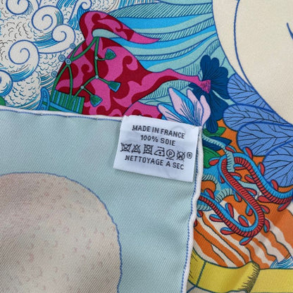 Hermes Carre 90 Silk Cosmo Graphia Universalis Space Magazine Scarf Multicolor