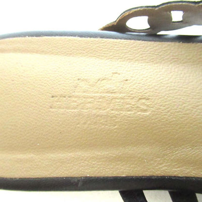 Good Hermes Rivage Chaine D'ancre 5-Strand Leather Flat Sandals Size 35