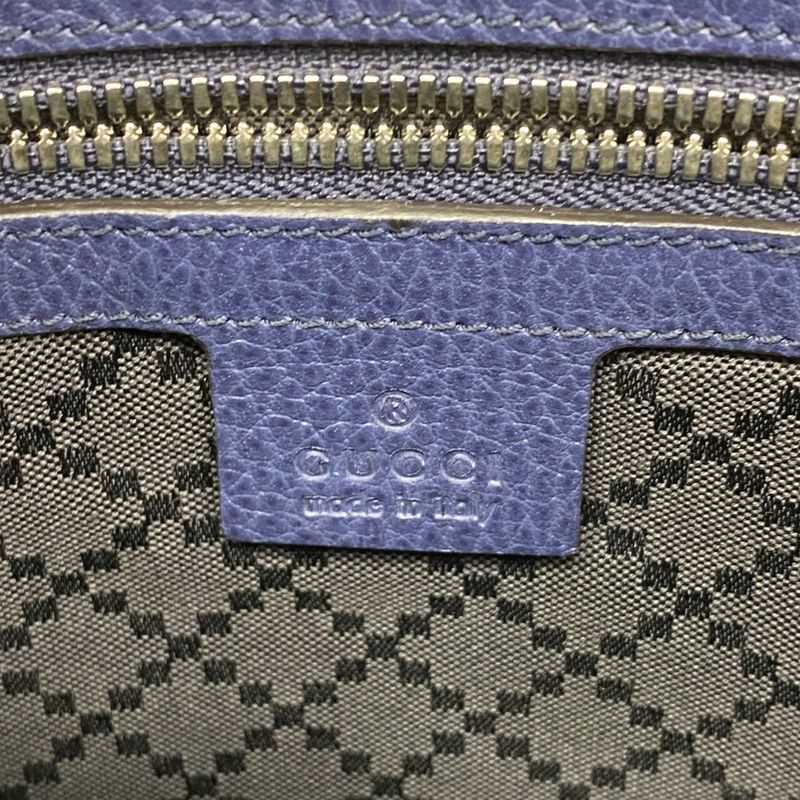 Gucci Clutch Bag 387075 Leather Navy Silver Hardware Men's