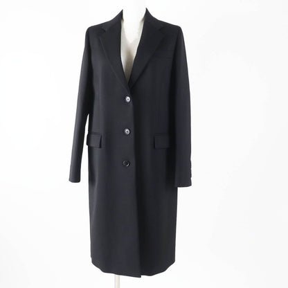 Prada 2021 P6490 Wool Long Length Chester Coat Black 38 Garmented Made In