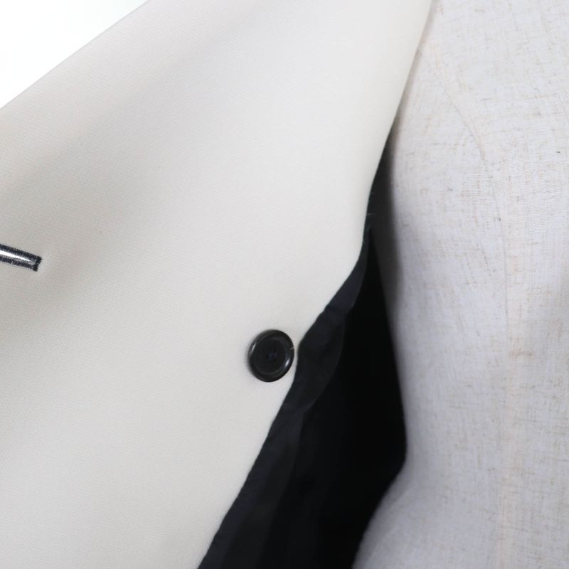 Louis Vuitton Wool Silk Blend LV Logo Gold Button Double Breasted Jacket Navy