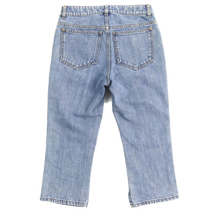 CHANEL P60217v46019 100% Cotton Coco Mark Button Damaged Tulle Cropped Denim