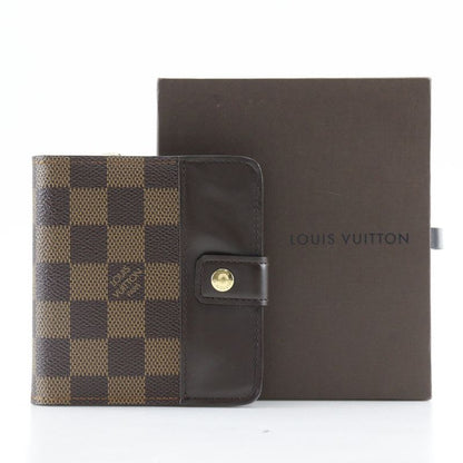 Louis Vuitton Compact Zip M61668 Damier Canvas Brown Ca1002 Women's Fold Wallet