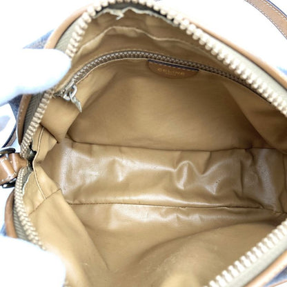 Celine Macadam Shoulder Bag Gold Hardware Vintage Pvc/leather Brown Women