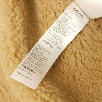 Celine Sheer Ring Mouton Bomber Jacket 48 Black