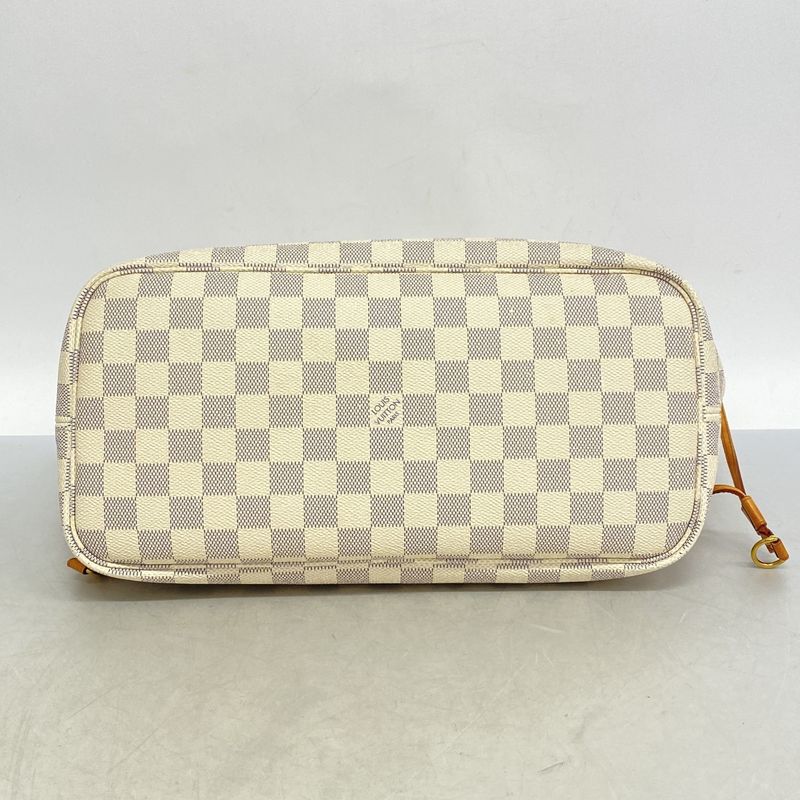 Louis Vuitton Tote Bag Damier Azure Neverfull MM N41605 White Rose Ballerine