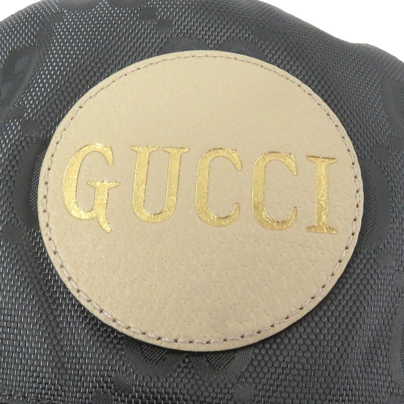 Gucci 627115 Off The Grid GG Logo Leather Piping Bucket Hat Gray S/57cm