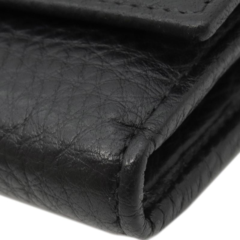 Gucci Long Wallet Soho Interlocking Wallet Leather Black Gold Hardware Black