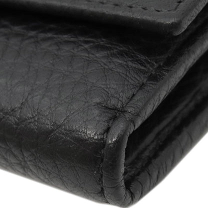 Gucci Long Wallet Soho Interlocking Wallet Leather Black Gold Hardware Black