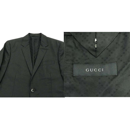 Gucci Notched Lapel 2b Striped Set-Up Suit 281afb Black 44