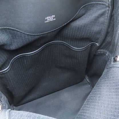 Hermes Allback Silver Hardware Backpack Daypack Canvas Calf Women