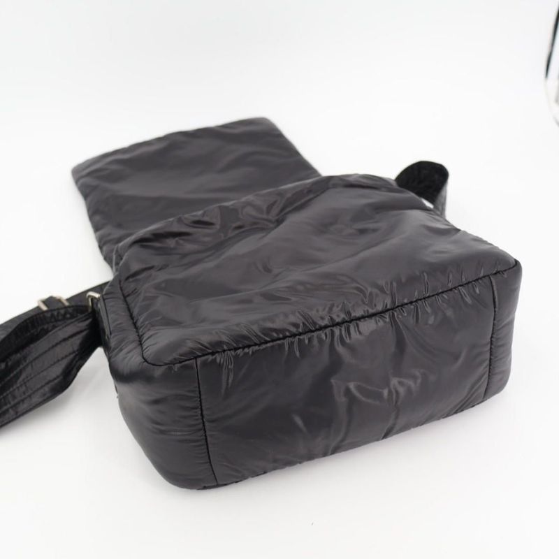 Chanel Coco Cocoon Matelasse Small Messenger Shoulder Bag Crossbody Nylon Black