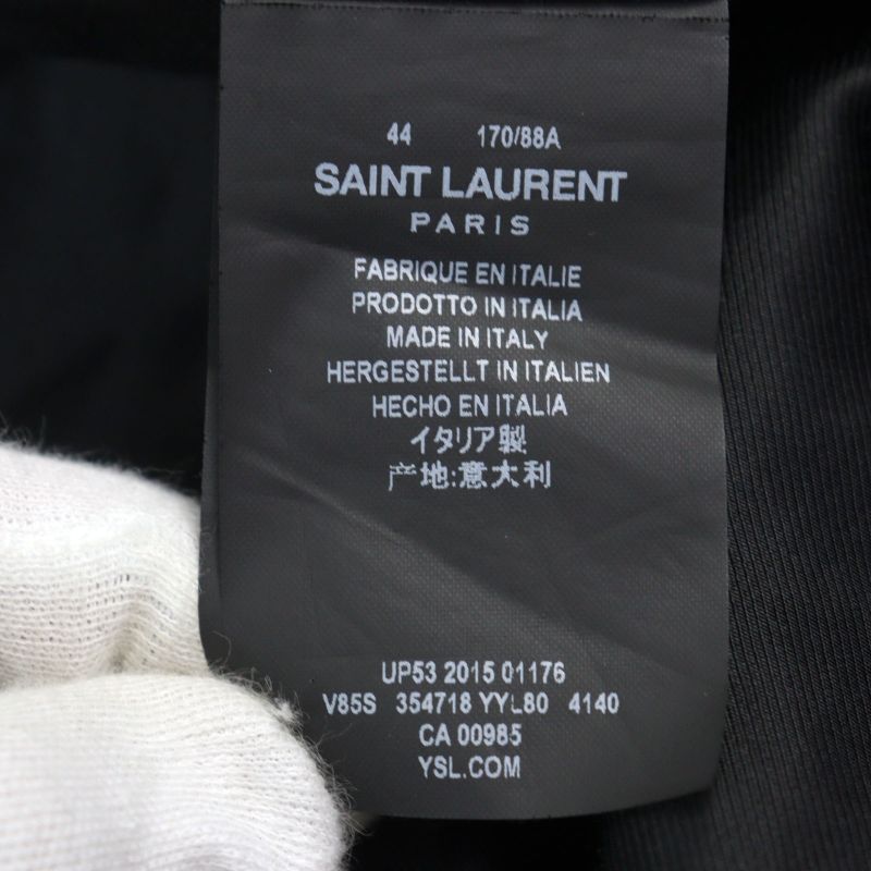 Saint Laurent Paris 354718 Eddie Period Leather Switched Stajan Teddy Jacket