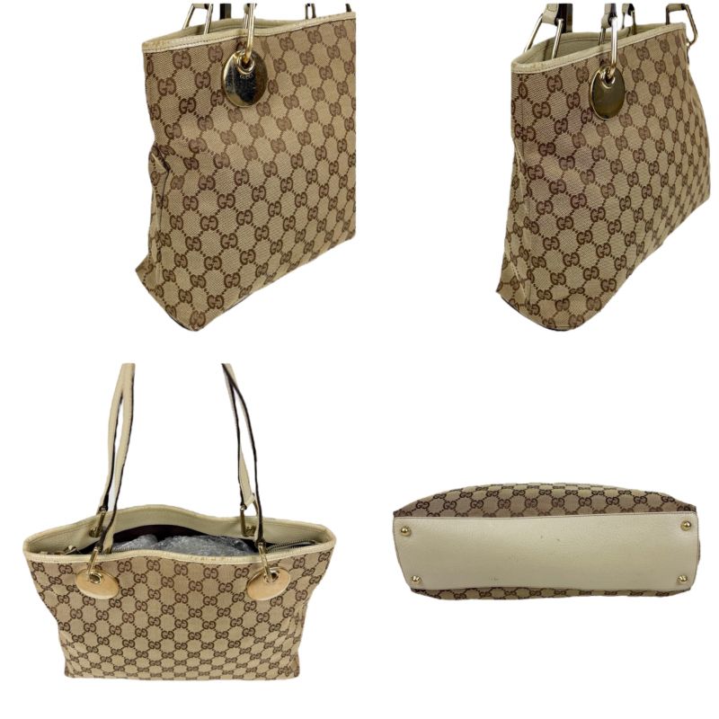 Gucci Mini Tote Bag Beige White GG Canvas GG Pattern Shoulder