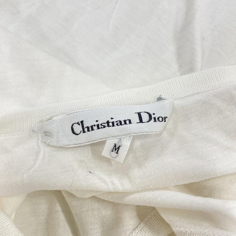 Dior/christian Dior Short Sleeve T-shirt Size M Women - White Crew Neck/embroide