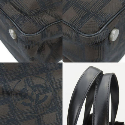 Chanel Tote Bag MM New Travel Line Jacquard Nylon Marron Silver Hardware