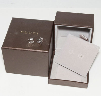 Gucci Earrings 18K White Gold GG Studded Earrings Online Limited 094074 J8502