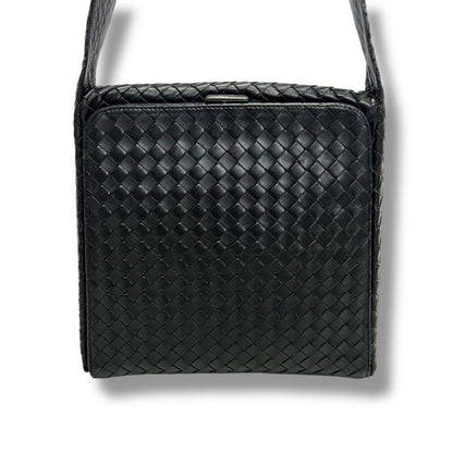 Bottega Veneta One Shoulder Bag Intrecciato Leather Black Gusset Soho Hobo