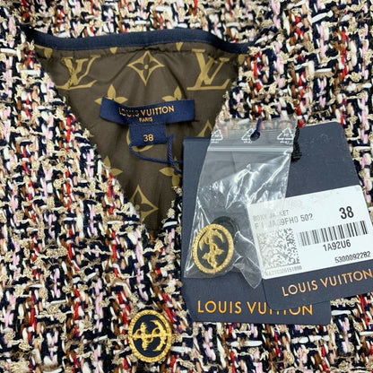 Louis Vuitton Monogram Gilet Sexy Tweed Jacket Outerwear Multicolor Unused
