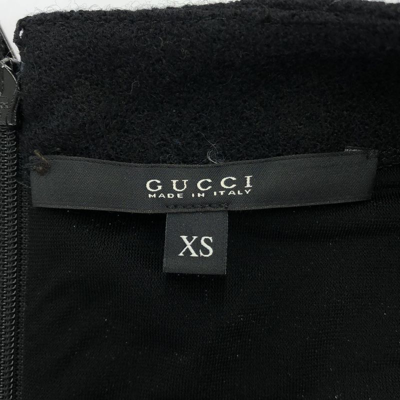 Gucci Sleeveless Wool Belted Dress Black XS