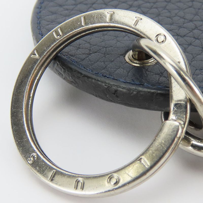 Louis Vuitton Key Holder Porte Cles Mp2082 Taurillon Initiative Leather Navy