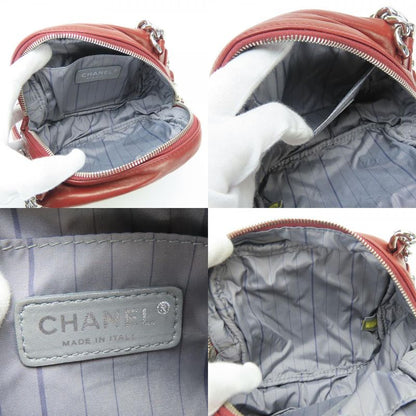 Chanel Shoulder Bag Quilted Coco Mark Lambskin Bordeaux Silver Hardware Chain