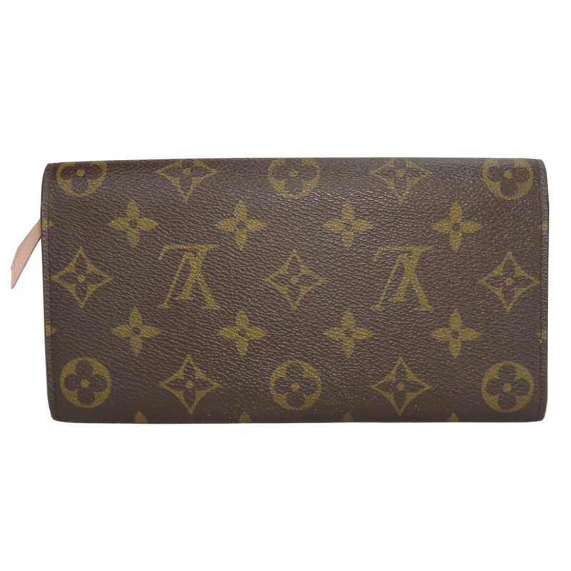 Louis Vuitton Long Wallet Portefeuille Emilie M61289 Monogram Brown Rose