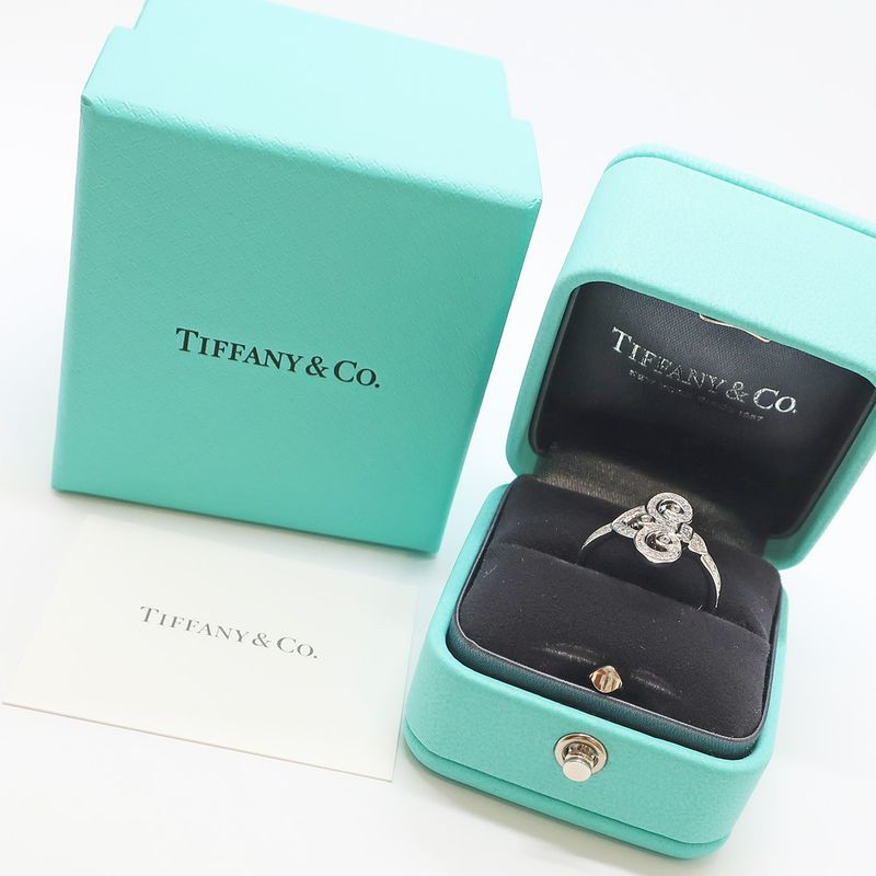 Tiffany & Co Full Driss Ring Pt950 Diamond 0.21ct #10.5 Approx 5.2g