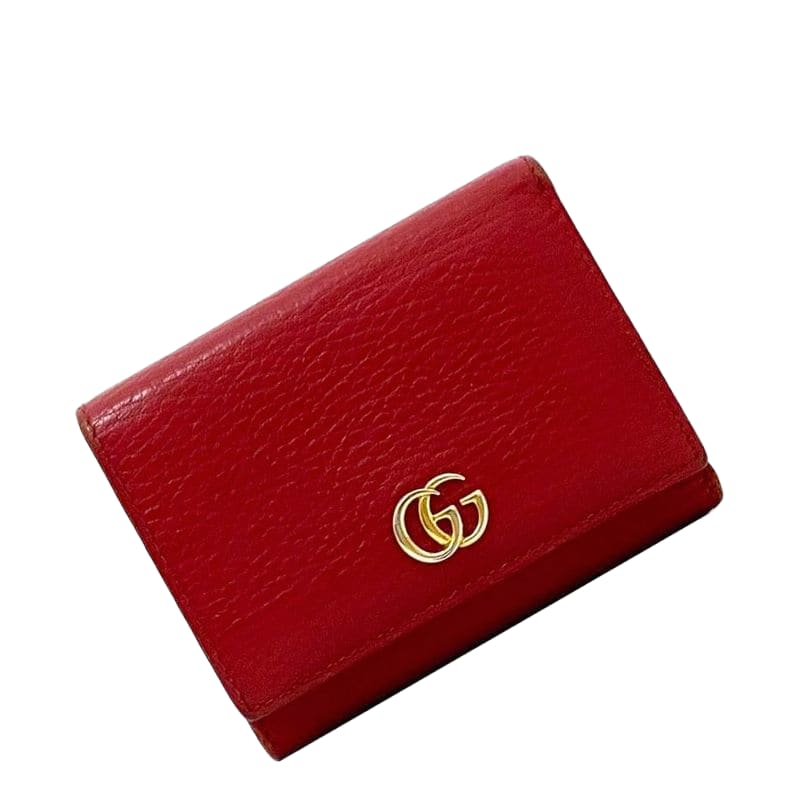 Gucci Trifold Wallet Ec21063 Red Marmont 474746