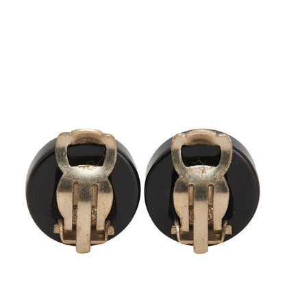 Chanel Coco Mark Mademoiselle Clover 5 Round Black Multicolor Plastic Plated
