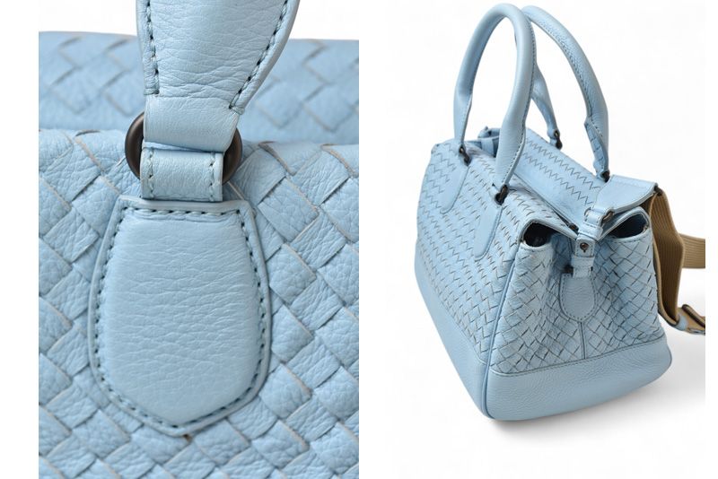 Bottega Veneta Mini Boston Shoulder Bag 2way Bottega Veneta Bag Intrecciato Sky