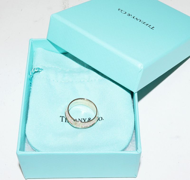 Tiffany & Co 18K Pink Gold Paved Diamond 059ct Atlas X Closed Wide Ring