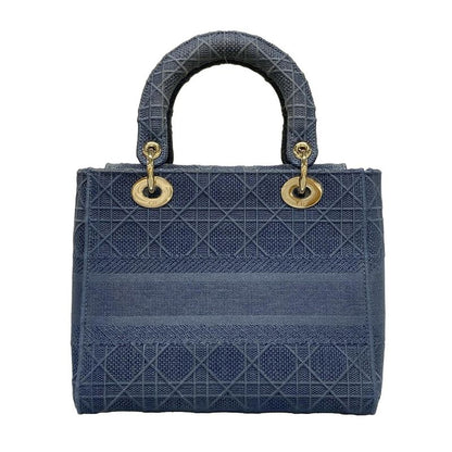 Dior/christian Dior Handbag Lady Dior Medium Bag Blue Gray