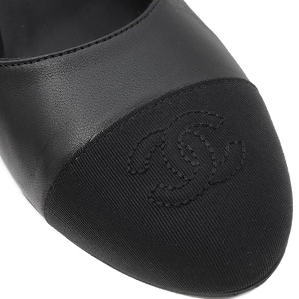 Chanel Pumps Coco Mark Matelasse Heels Leather Black 38c Black G40154 [box