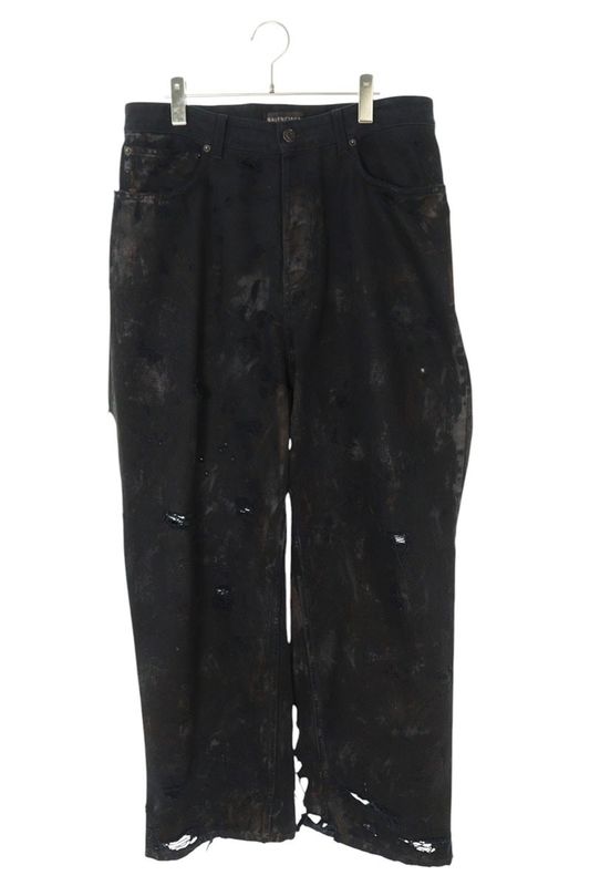 Balenciaga 745248 Tnw11 Super Destroyed Baggy Denim Pants Men's S