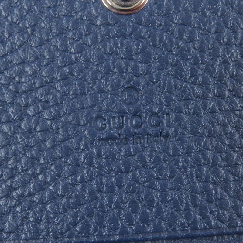 Gucci 771152 Logo Silver Hardware Bifold Leather Card Case Business Card Holder