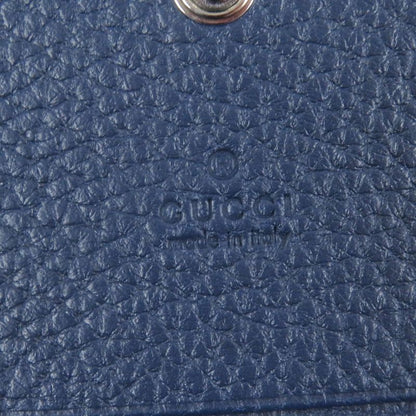 Gucci 771152 Logo Silver Hardware Bifold Leather Card Case Business Card Holder